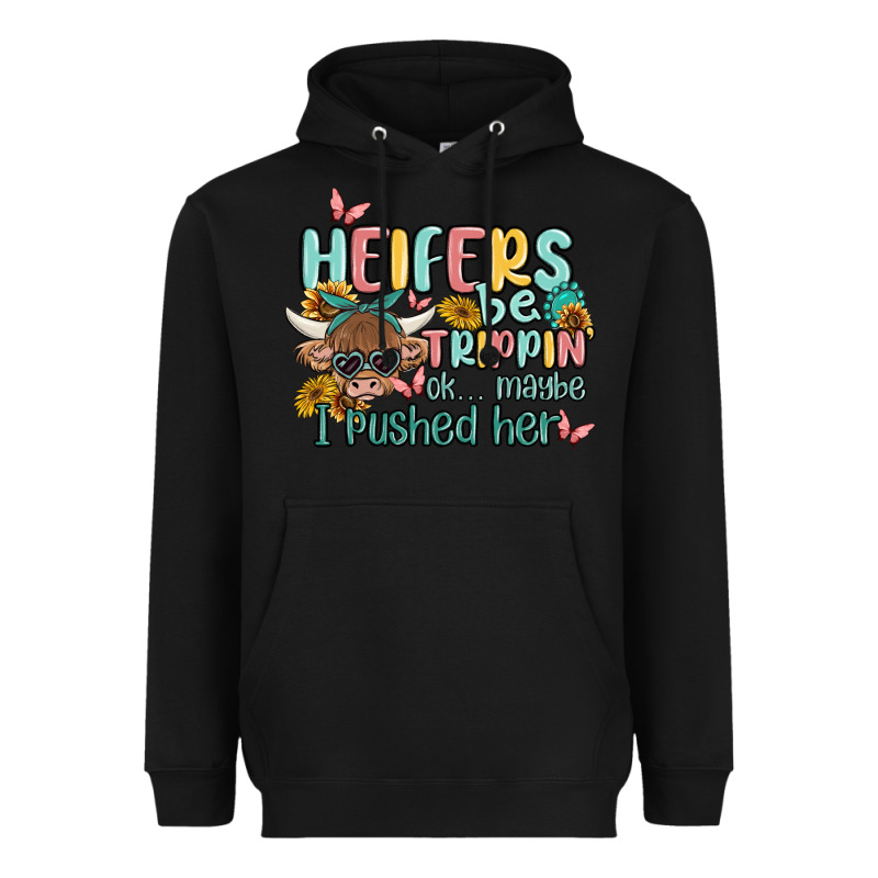 Heifers Be Trippin' Heavyweight Hoodie by MaliasSmallBusiness | Teevron