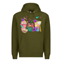 Army Green School Girl Coffee Cup Bbs Premium Hoodie - BundleAndBundleShop