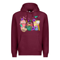 Burgundy School Girl Coffee Cup Bbs Premium Hoodie - BundleAndBundleShop