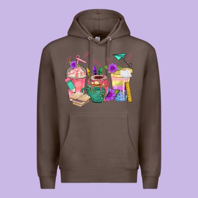School Girl Coffee Cup Bbs Premium Hoodie Designed By Bundleandbundleshop