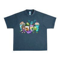 Midnight Navy cartoon characters coffee cups Urban Heavy Tee - Zillion Design Studio
