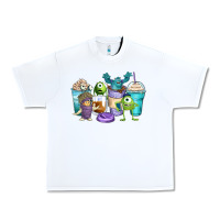 White cartoon characters coffee cups Urban Heavy Tee - Zillion Design Studio