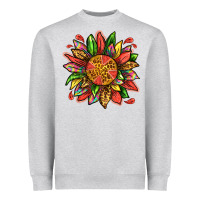 Heather Grey watermelon sunflower Heavyweight Sweatshirt - texasbilliewilder