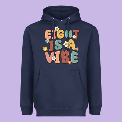 Eight Is A Vibe Heavyweight Hoodie Designed By Maliassmallbusiness