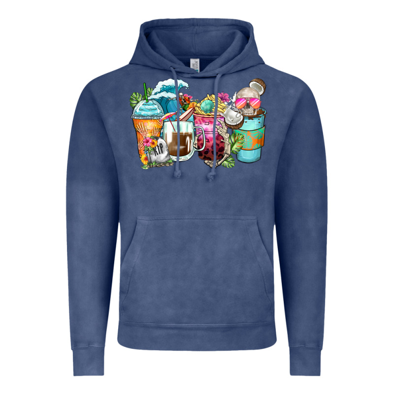 Skeleton Summer Coffee Cups Vintage Hoodie by Zillion Design Studio | Teevron