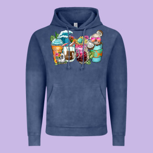 Skeleton Summer Coffee Cups Vintage Hoodie Designed By Zillion Design Studio