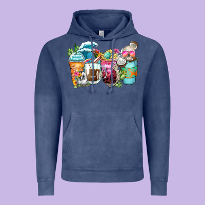 Skeleton Summer Coffee Cups Vintage Hoodie Designed By Zillion Design Studio