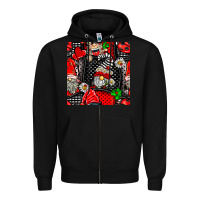 Black ladybug gnomes seamless pattern Zipper Hoodie - BundleAndBundleShop