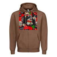 Chestnut ladybug gnomes seamless pattern Zipper Hoodie - BundleAndBundleShop