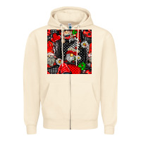 Sandshell ladybug gnomes seamless pattern Zipper Hoodie - BundleAndBundleShop