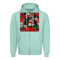 Seafoam ladybug gnomes seamless pattern Zipper Hoodie - BundleAndBundleShop