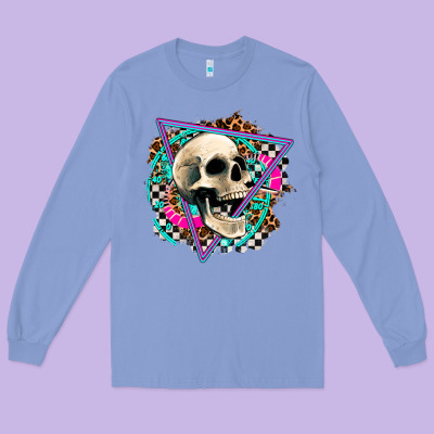 Race Skull Long Sleeve Tee Designed By Adodesignshop