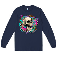 Navy race skull Long Sleeve Tee - AdoDesignShop