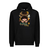Black Western Messy Bun Boss Lady With Money Premium Hoodie - BundleAndBundleShop