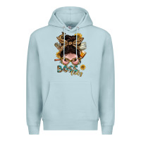 Blue Mist Western Messy Bun Boss Lady With Money Premium Hoodie - BundleAndBundleShop