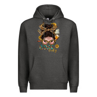 Charcoal Heather Western Messy Bun Boss Lady With Money Premium Hoodie - BundleAndBundleShop