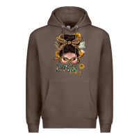 Coffee Western Messy Bun Boss Lady With Money Premium Hoodie - BundleAndBundleShop