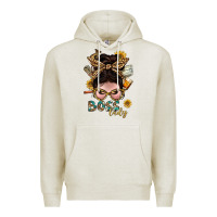 Oatmeal Heather Western Messy Bun Boss Lady With Money Premium Hoodie - BundleAndBundleShop