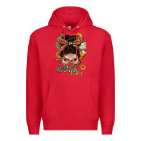 Red Western Messy Bun Boss Lady With Money Premium Hoodie - BundleAndBundleShop