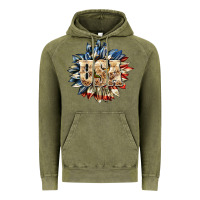 Vintage Olive usa sunflower billie wilder Vintage Hoodie - texasbilliewilder