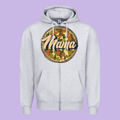 Mama   Camouflage Zipper Hoodie Designed By Jahusdesignshop