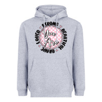 Heather Grey you are strong Heavyweight Hoodie - MaliasSmallBusiness