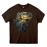 Chocolate Brown jumping bass Heavy Core Tee - LillyAllenDesigns