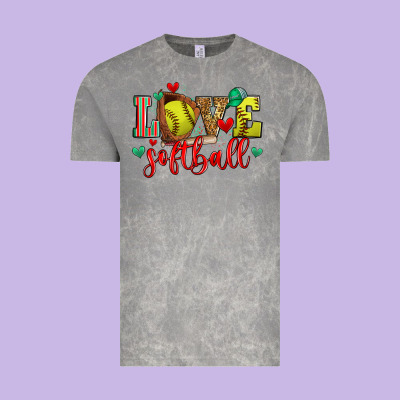 Love Softball Vintage Tee Designed By Zillion Design Studio