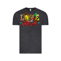 Vintage Black love softball Vintage Tee - Zillion Design Studio