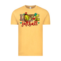 Vintage Mustard love softball Vintage Tee - Zillion Design Studio