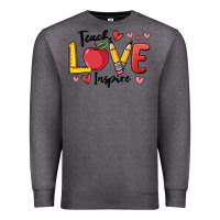 Charcoal Heather teach love inspire Premium Sweatshirt - MaliasSmallBusiness