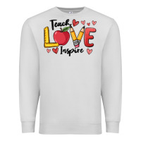 Dove Grey teach love inspire Premium Sweatshirt - MaliasSmallBusiness