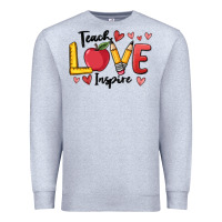 Heather Grey teach love inspire Premium Sweatshirt - MaliasSmallBusiness