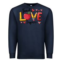 Navy teach love inspire Premium Sweatshirt - MaliasSmallBusiness