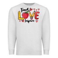 Oatmeal Heather teach love inspire Premium Sweatshirt - MaliasSmallBusiness