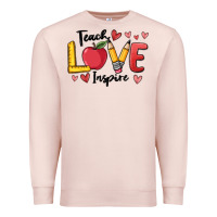 Pale Pink teach love inspire Premium Sweatshirt - MaliasSmallBusiness