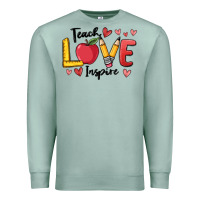 Seafoam teach love inspire Premium Sweatshirt - MaliasSmallBusiness