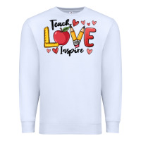 White teach love inspire Premium Sweatshirt - MaliasSmallBusiness