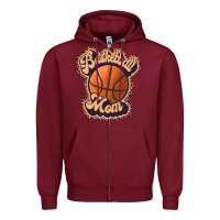 Burgundy basketball mom Zipper Hoodie - JahusDesignShop