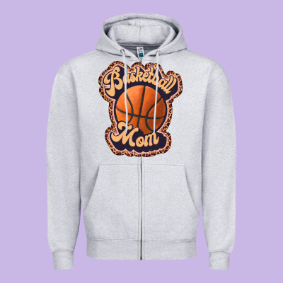 Basketball Mom Zipper Hoodie Designed By Jahusdesignshop