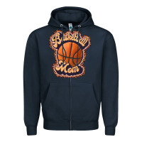 Navy basketball mom Zipper Hoodie - JahusDesignShop