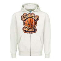 Oatmeal Heather basketball mom Zipper Hoodie - JahusDesignShop