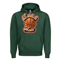Sports Green basketball mom Zipper Hoodie - JahusDesignShop