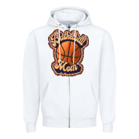 White basketball mom Zipper Hoodie - JahusDesignShop