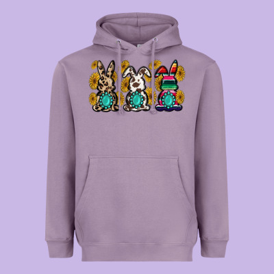 Western Bunny Heavyweight Hoodie Designed By Maliassmallbusiness