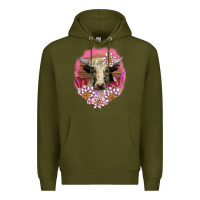 Army Green v.d lotus and cow Premium Hoodie - AdoDesignShop