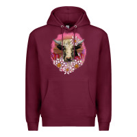 Burgundy v.d lotus and cow Premium Hoodie - AdoDesignShop