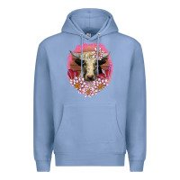 Colony Blue v.d lotus and cow Premium Hoodie - AdoDesignShop