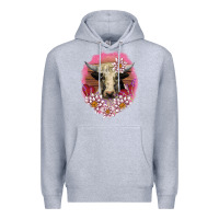 Heather Grey v.d lotus and cow Premium Hoodie - AdoDesignShop