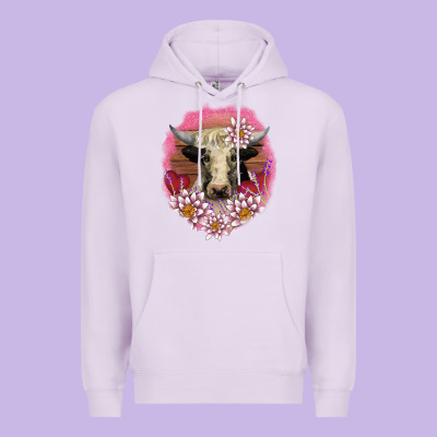 V.d Lotus And Cow Premium Hoodie Designed By Adodesignshop
